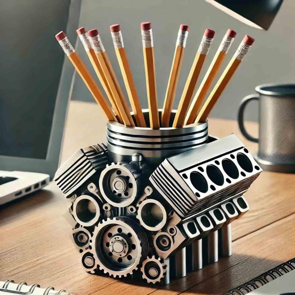Home Office Freelancer - Portapenne in resina V8 Portapenne per