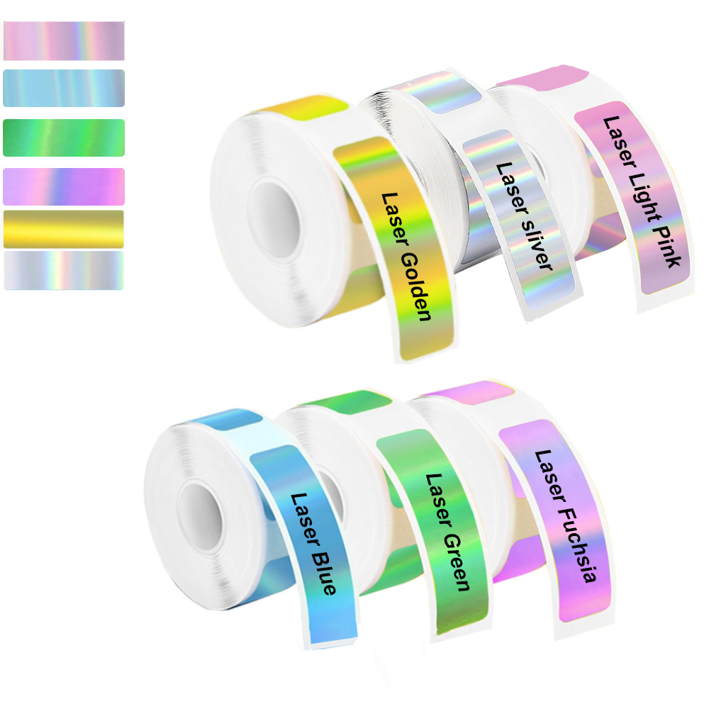 Label Maker Machine - 2 Rotoli 12*40mm Etichetta Adesiva Olografica